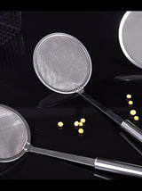 Skimmer - 2 Pieces - Deep-frying Spoon - Deep-frying Scoop - Food Sieve - Skimmer Spoon - Colander Spoon - Draining Potatoes/Vegetables/Pasta - Cooking Supplies - Kitchen Tools - Skimmer Spoon - Sieve - Colander - Hanging - With Handle - ø10 cm - Stainles