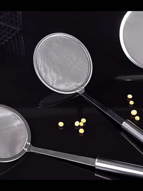 Skimmer - 2 Pieces - Deep-frying Spoon - Deep-frying Scoop - Food Sieve - Skimmer Spoon - Colander Spoon - Draining Potatoes/Vegetables/Pasta - Cooking Supplies - Kitchen Tools - Skimmer Spoon - Sieve - Colander - Hanging - With Handle - ø10 cm - Stainles
