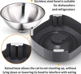 Pet Water & Food Set - 2 Pieces - BPA-Free - Dog Food Bowl - Cat Food Bowl - With Stand - Cat Food Bowls - Drinking Bowl - Double Food and Drinking Bowl - 2 in 1 Pet Bowl - Dog and Cat - Bowls Are Dishwasher Safe