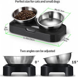 Pet Water & Food Set - 2 Pieces - BPA-Free - Dog Food Bowl - Cat Food Bowl - With Stand - Cat Food Bowls - Drinking Bowl - Double Food and Drinking Bowl - 2 in 1 Pet Bowl - Dog and Cat - Bowls Are Dishwasher Safe