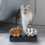 Pet Water & Food Set - 2 Pieces - BPA-Free - Dog Food Bowl - Cat Food Bowl - With Stand - Cat Food Bowls - Drinking Bowl - Double Food and Drinking Bowl - 2 in 1 Pet Bowl - Dog and Cat - Bowls Are Dishwasher Safe