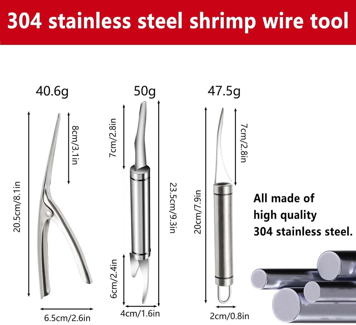 3 Pieces - 5-In-1 Multifunctional Shrimp Knife - Shrimp Peeler - 304 Stainless Steel Shrimp Peeler - Multifunctional - Shrimp Line Knife - Knife for Peeling, Scaling, and Cleaning Seafood and Shrimp, Kitchen Cleaning Tool