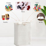 Cotton Laundry Basket - Laundry Bag - Laundry Basket - With Handles - 30x30x40cm - Durable - High Capacity - Foldable - Laundry Box - Clothes Organizer - Laundry Basket - Laundry Baskets - Dirty Clothes Basket - Storage Basket - Simple