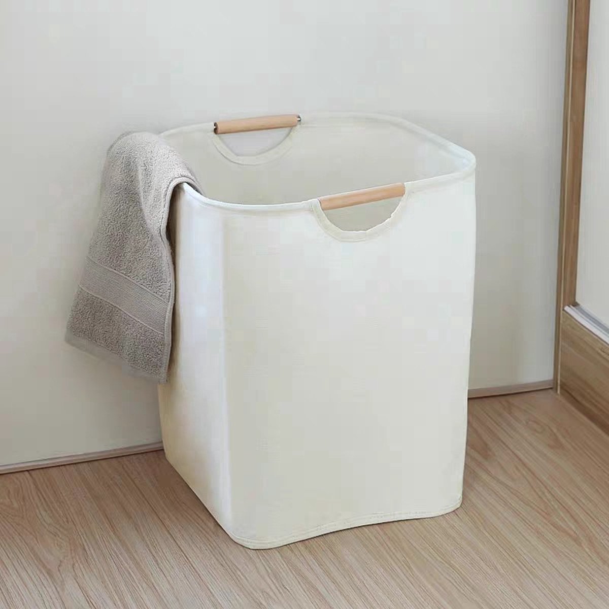 Cotton Laundry Basket - Laundry Bag - Laundry Basket - With Handles - 30x30x40cm - Durable - High Capacity - Foldable - Laundry Box - Clothes Organizer - Laundry Basket - Laundry Baskets - Dirty Clothes Basket - Storage Basket - Simple