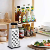 Box Grater - Graters - Stainless Steel - 4-Sided - Table Grater - Tower Grater - Kitchen Grater with Handle - Cheese Grater - Hand Graters - Cooking - Kitchen Utensils - Dishwasher Safe - Silver
