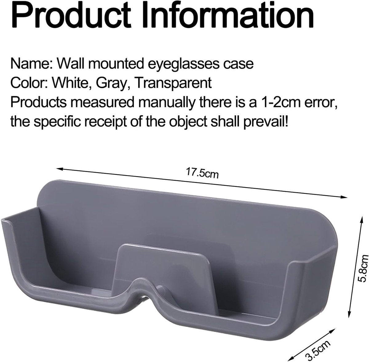 Eyeglass Cases - 3 Pieces - Eyeglass Storage - Storage Organizer - Eyeglass Storage System - Eyeglass Stand - Eyeglass Rack - Holder for Eyeglasses - Wall Mounted Eyeglass Holder - Sunglasses Display - Wall Mount for Hanging Eyeglasses - Self-Adhesive