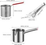 Small Deep Fryer - Deep Fryer - 1.2l - With Kitchen Clip - Oil Saving - Suitable For Gas And Induction - Deep Fryer - Deep Fryer - Household Deep Fryer - Chip Fryer - Small Deep Fryer - Stainless Steel - Durable (Without Lid)