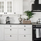 Handles - 18 Pieces - Cabinet Handles - Furniture Handles - Kitchen Handle - Antique Knobs - 30MM - Cabinet Handles - Kitchen Cabinet Handles - Furniture Handle - Kitchen Handle - Door Handle - Drawer Handle - Incl. Screws - Stainless Steel - Black - Mode