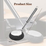 Dish Brush/ Steel Brush - Kitchen Brush - Cleaning Brush - Dishwashing Brush - Kitchen Steel Wool Pot Scrubber - For Dishes, Pots, Stoves, Sink - Detachable Brush - With 1 Replacement Head - Can Be Hung