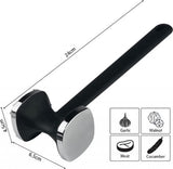Meat Hammer - Meat Tenderizer - Hammer for Meat - Zinc Meat Beater - Meat Crusher - Meat Tenderizer - Ideal for Tenderizing Meat - Double-Sided - Hangable - Kitchen Utensils - BBQ Accessories - Black
