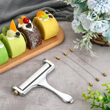Cheese Slicer - Cheese Slicer for Young Cheese - Stainless Steel - Dishwasher Safe - Includes 1 Extra Cutting Wire - Adjustable Thickness - For Hard Cheese - Gift Ideas - Kitchen Accessories - High Quality! !