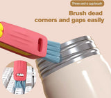 Gap Cleaner - 3 In 1 Cup Lid Cleaning Brush - 3 Pieces - Crevice Brush - Scrubbing Brush - Cleaning Tools - Cleaning Brush For Door Window Rails - For Bottle Crevices, Tight Spaces, Cup - Rotating Kitchen Cleaning Brush - Cup Lid Cleaner