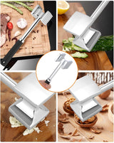 Meat Hammer - Professional Meat Hammer - Ergonomic Handle - Easy to hold - practical - Robust design - Meat Tenderizer - BBQ accessories - for Schnitzels Steak Beef - Meat Stamper - Kitchen Utensils - aluminum - silver