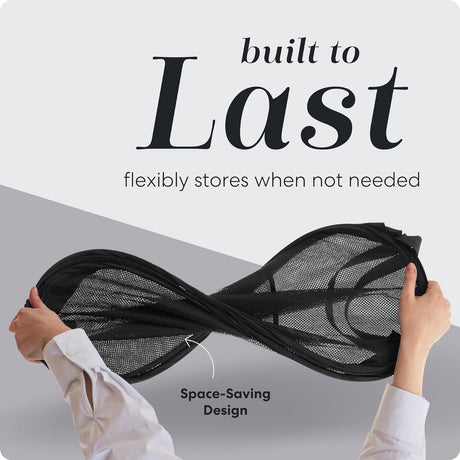 Foldable Laundry Basket - 60 x 30cm - Laundry Baskets - Mesh - Breathable - Durable - Laundry Sorter - Laundry Box - Clothes Organizer - Laundry Basket - Dirty Clothes Basket - Storage Basket - Foldable Laundry Basket - Black - Portable - Space-Saving Lau