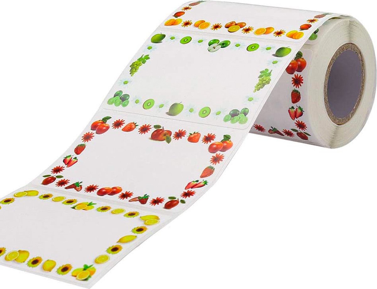 Writable Freezer Labels PP Roll - 500 Stickers - Fruit Label Sticker - Freezer Labels - 5x3CM - Writable - Freezer Stickers - Shelf Life Labels - Freezer Containers - Freezer - Freezer - Jam Jars - For Containers Boxes Bags
