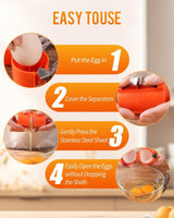 Eggshell Cutter - 3 Pieces - Egg Slicers - Stainless Steel - Eggshell Opener - Egg Beheader - Egg Topper - Egg Untopper - Egg Slicer - Egg Shell Splitters - Egg Topper - Egg Untopper - Egg Opener - Kitchen Utensils - No Dirty Hands - Raw and Cooked Eggs