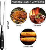 Waffle Fork - Meat Fork - Stainless Steel - Marshmallow Skewers - Serving Fork - 30 Cm - Waffle Iron Accessory - Waffle Maker Accessory - Carving Fork - Waffle Fork - Kitchen Utensils - Cooking Utensils - With Heat-Resistant Handle - For Grill Kitchen Roa