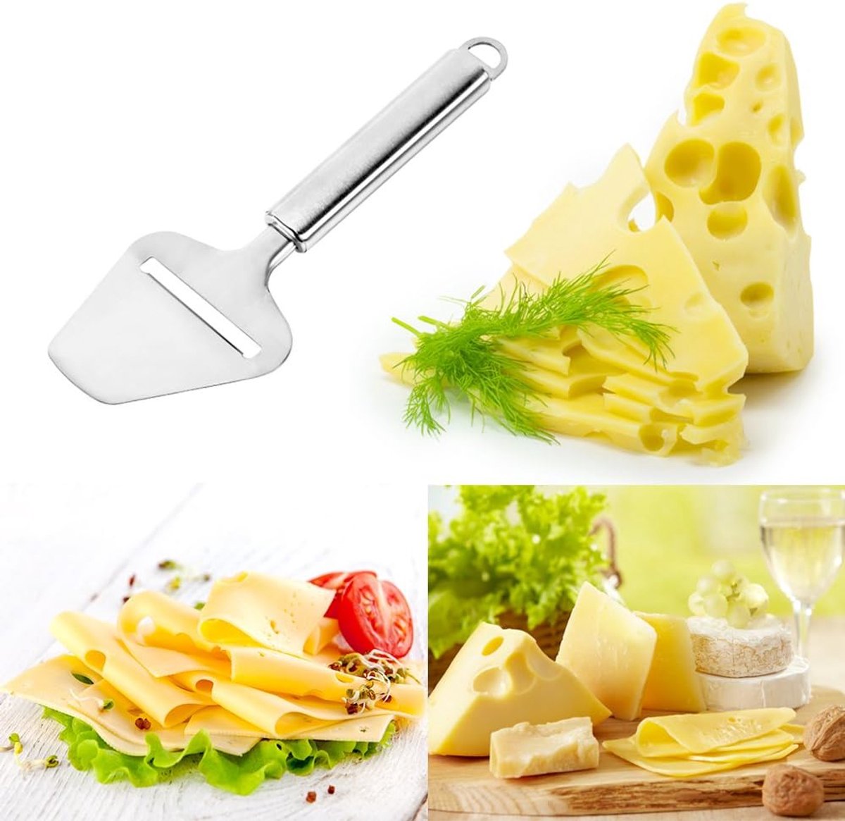 Cheese Slicer - Professional Cheese Slicer - Multifunctional Cheese Slicer - Hard Cheese Slicer - Soft Cheese Slicer - High-quality Vegetable Cheese Slicer and Paring Knife - Kitchen Utensils - Kitchen Accessories - Wall Mountable - Stainless Steel - Silv