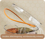 Spice Jars - Divided Spice Jar - Divided Spice Container - 4 Grids Transparent Spice Container - For Kitchen Cabinet Pantry Refrigerator - With 4 Spice Spoons