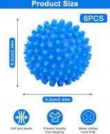 Dryer Balls - Set of 6 - Reusable - Clothes Dryer Balls - Dryer Balls - Laundry Balls - Dryerballs - Sustainable Laundry Drying - Energy Saving - Faster Drying - Anti-Crease - Laundry - Washing Machine - Blue