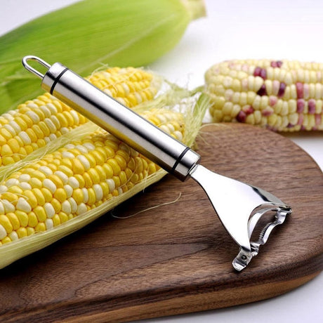 Corn Peeler - 2 Pieces - Corn Stripper - Corn Peeler - Peeling Corn - Handy Corn Stripper - Corn Helper - Corn Cob Cutter - Vegetable Accessories - Easily Peel Corn on the Cob - Corn Remover - Kitchen Gadgets - Household Kitchen Tool - Stainless Steel - 1