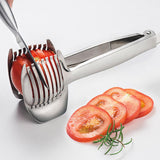 Tomato Slicer - Potato Slicer - Egg Slicer - Egg Slicer - Vegetable Slicer - Egg Slicer - Tomato Cutting Aid - Onion Slicer - Citrus Slicer - Tomato Tongs - Multifunctional - Kitchen Cutting Aid - Kitchen Tool - With Grip - Anti-Slip - Stainless Steel