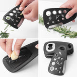 6-piece - kitchen tool set - Multifunctional kitchen tool - portable carabiner - fruit and vegetable peeler - cheese cutter - bottle opener - garlic press - ginger grinder - pizza cutter - cookware - cooking - baking
