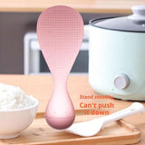 Rice Spoon - High Quality Serving Spoon - Drop-Proof Rice Spoon - Creative - Professional Rice Spoon - Non-Stick - Heat Resistant Kitchen Rice Spoon - Non-Slip Design - Silicone - Easy to Clean - Upright - White