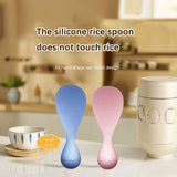 Rice Spoon - High Quality Serving Spoon - Drop-Proof Rice Spoon - Creative - Professional Rice Spoon - Non-Stick - Heat Resistant Kitchen Rice Spoon - Non-Slip Design - Silicone - Easy to Clean - Upright - White