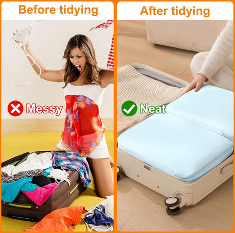 Storage Bag - Organizer - Storage Bags - Movable Organizer Bags - Space-Saving Bags - Storage Bag - Organizer - For Blankets/Pillows/Clothing/Duvet - Self-Compressing - With Zipper Handles - Compact - Movable - 54x42x30cm/54x42x50cm