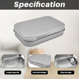 4 pieces - Iron box - Storage box - Portable box - storage box - jewelry box - rectangular metal tins - metal hinged boxes - with lid - for home and outdoors - 9.5*6*2.1 cm - silver