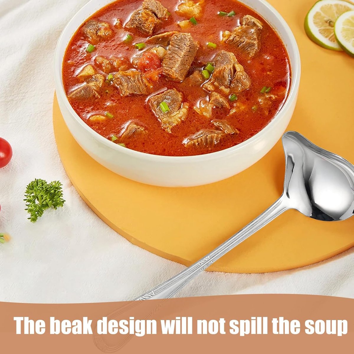 2 pieces - Gravy ladle - Spoon - Spoon with spout - Kitchen sauce ladle - Sauce ladle - Stirring spoon - Soup ladle - Ladle set - Cooking spoon - Serving spoon - Soup ladle - Oil and fat separator - Stainless steel kitchen spoons - for soup, sauce and spi