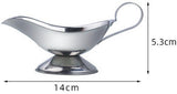 2 pieces - Gravy boat - Sauce boat - Sauciere - Dipping bowls - stainless steel sauce boat - with pouring spout and handle - serving dish - kitchen utensil - for salad dressings, coffee, milk, broth and black pepper - 14*6*5.3 cm - silver