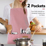 Kitchen Apron - 2 Pieces - Professional Cooking Apron - for Ladies and Gentlemen - Catering Apron - Easily Adjustable - BBQ Apron - Pottery Apron - Cooking Kitchen Aprons - kitchen cooking aprons - soft chef apron with 2 pockets - blue / pink