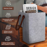 Stair Organizer Basket - Stair Basket - L-shaped foldable stair basket - Storage Bag - Felt Stair Basket - Laundry Basket - Toy Basket - Household Items - for Laundry, Toys - 42*42*25.5 cm - Light Grey