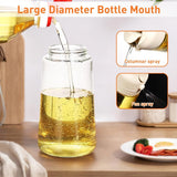 2-in-1 - Oil spray bottle - olive oil dispenser bottle - 470 ml - Olive oil sprayer - oil container - oil bottle - oil spray bottle - oil dispenser - oil atomizer - glass oil spray - kitchen utensil - spray and pour - for kitchen, BBQ, barbecue - white