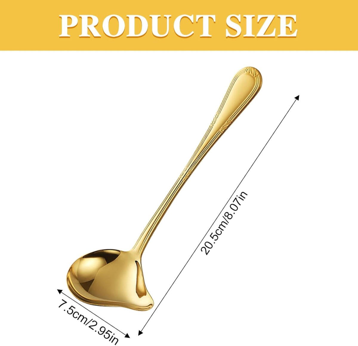 2 pieces - Gravy ladle - Spoon - Spoon with spout - Kitchen sauce ladle - Sauce ladle - Stirring spoon - Soup ladle - Ladle set - Cooking spoon - Serving spoon - Soup ladle - Oil and fat separator - Stainless steel kitchen spoons - for soup, sauce and spi