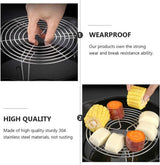 Stainless Steel Steamer Rack - 2 Pieces - Oven Rack - Round Steamer Rack - 7 cm high - Microwave Rack - Cooking Utensils - Steamer Basket - Kitchen Trivet - Dumpling cooking rack - steamer rack - for pressure cookers and air fryers - 16 x 16 x 7 cm