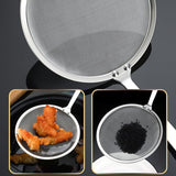 2 Pieces Stainless Steel Kitchen Sieve - Food Sieve - Sieve - Skimmer - Spoon-skimmer with handle and colander - Frying Spatula - for noodles / rice / vegetables / egg whites etc. - Colander - for filter residue - Skimmer Spoon - Silver - ø10 cm