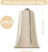 2 pieces - Laundry bag - Sturdy laundry bag - Travel laundry bag - Storage bag for dirty laundry - Large laundry bag - Washing machine laundry bag - Laundry net bag - Protective laundry bag for clothing - Laundry bags for laundry - with straps - with draw
