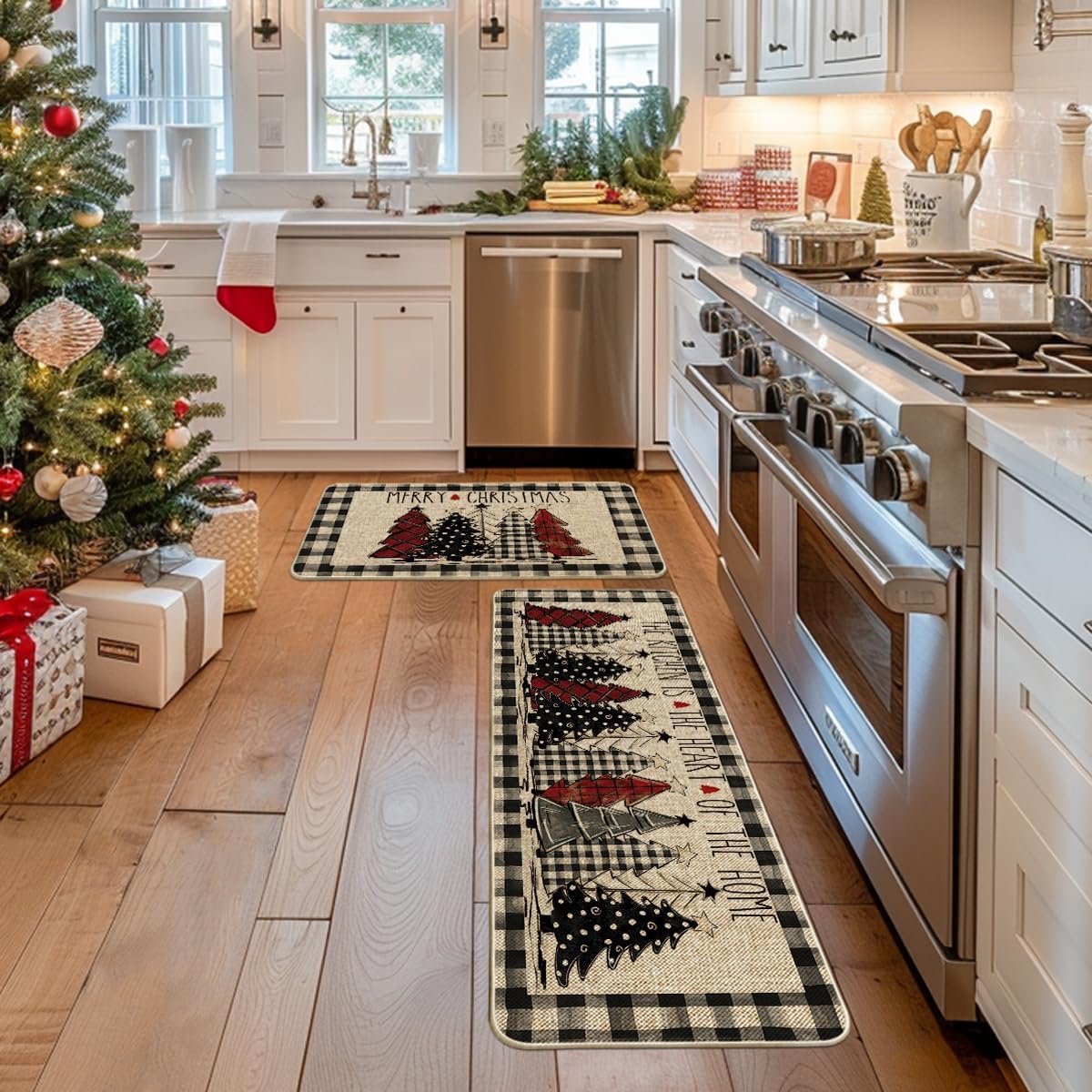 Kitchen runner 120x40 cm and 60x40 cm - Christmas rug - Kitchen mats runner - Kitchen rug carpet - kitchen mat - Christmas - Christmas elements
