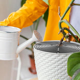 2 pieces - plant pot cover - 30 cm - Flowerpot grid - planter cover set - plantpot grid bottom protectors - with 16 posts - plant covers - for indoor and outdoor gardening - plant protectors - keeps cats and squirrels out of the flowerpot - black
