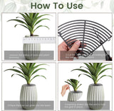 2 pieces - plant pot cover - 30 cm - Flowerpot grid - planter cover set - plantpot grid bottom protectors - with 16 posts - plant covers - for indoor and outdoor gardening - plant protectors - keeps cats and squirrels out of the flowerpot - black