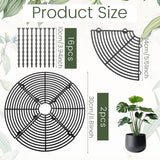 2 pieces - plant pot cover - 30 cm - Flowerpot grid - planter cover set - plantpot grid bottom protectors - with 16 posts - plant covers - for indoor and outdoor gardening - plant protectors - keeps cats and squirrels out of the flowerpot - black