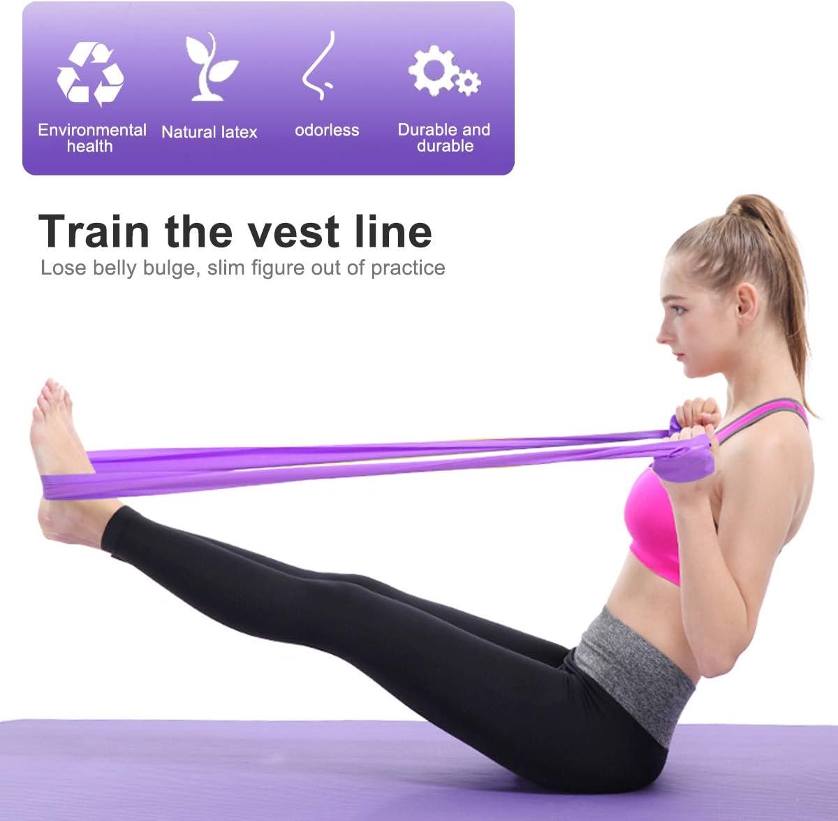 3 pieces - Exercise bands - 1.5 m - Resistance band - Resistance bands - Silicone exercise bands - yoga band - pilates band - sports band - Fitness elastic bands - Fitness equipment - For yoga, pilates, rehabilitation in the gym or at home