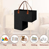 Stair Organizer Basket - Stair Basket - L-shaped Foldable Stair Basket - Storage Bag - Felt Stair Basket - Laundry Basket - Toy Basket - Household Items - for Laundry, Toys - 42*42*25.5 cm - Black