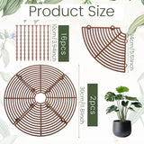 2 pieces - plant pot cover - 30 cm - Flowerpot grid - planter cover set - plantpot grid bottom protectors - with 16 posts - plant covers - for indoor and outdoor gardening - plant protectors - keeps cats and squirrels out of the flowerpot - brown