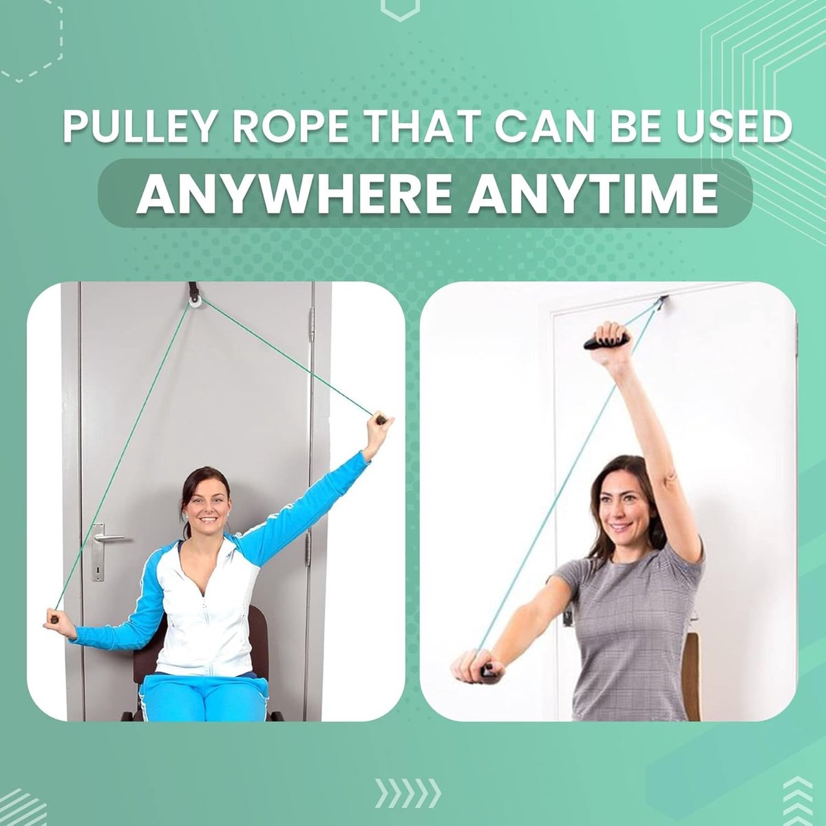Shoulder Trainer - Shoulder Pulley - Shoulder Pulley Hand Support - Shoulder Pulley - Rehabilitation Exercise Device - Suspension Trainer - Shoulder Strap - for frozen shoulder and hand physiotherapy - Relieves Shoulder Pain - Green