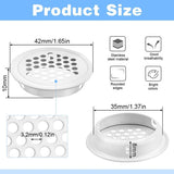 20 pieces - ventilation grilles - 35mm - round ventilation grilles - stainless steel ventilation openings - stainless steel exhaust ventilation grilles - round ventilation grille - round mesh openings - for furniture, kitchens, wardrobes and cabinets - wh