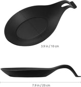 2 pieces - Spoon holder - Spoon rest - Spoon mat - Kitchen spoon holder - Kitchen utensil holder - Kitchen utensils - multifunctional spoon holder - for storing spatulas, ladles and cutlery - for kitchen, home, dining room - 20*10 cm - black